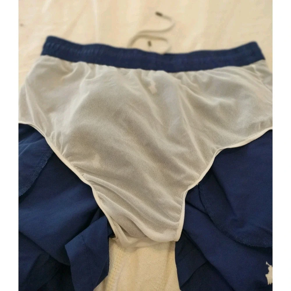 Polo Ralph Lauren Mens XL Blue Swim Trunks All Over Embroidered Pony Board Short